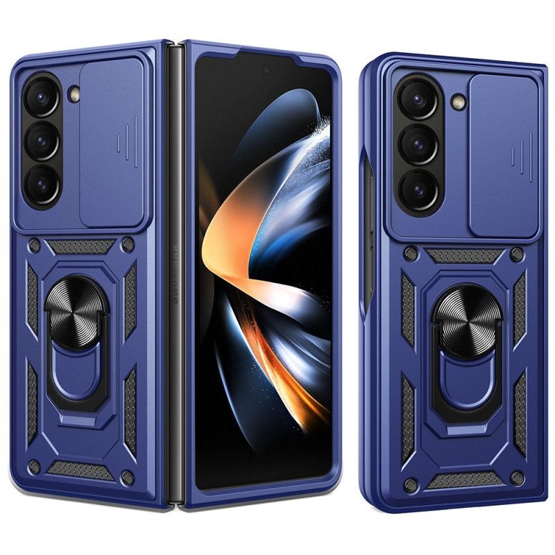 Hoesje Samsung Galaxy Z Fold 7 Ringhouder En Schuifbare Cameracover Bescherming Hoesje