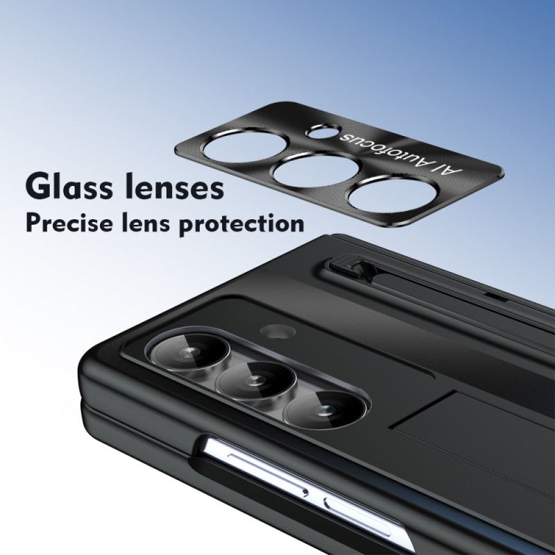 Hoesje Samsung Galaxy Z Fold 7 Standaard Met Metaaleffect En Schermbeschermer