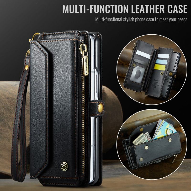 Leren Hoesje Samsung Galaxy Z Fold 7 Caseme Portemonnee Bescherming Hoesje