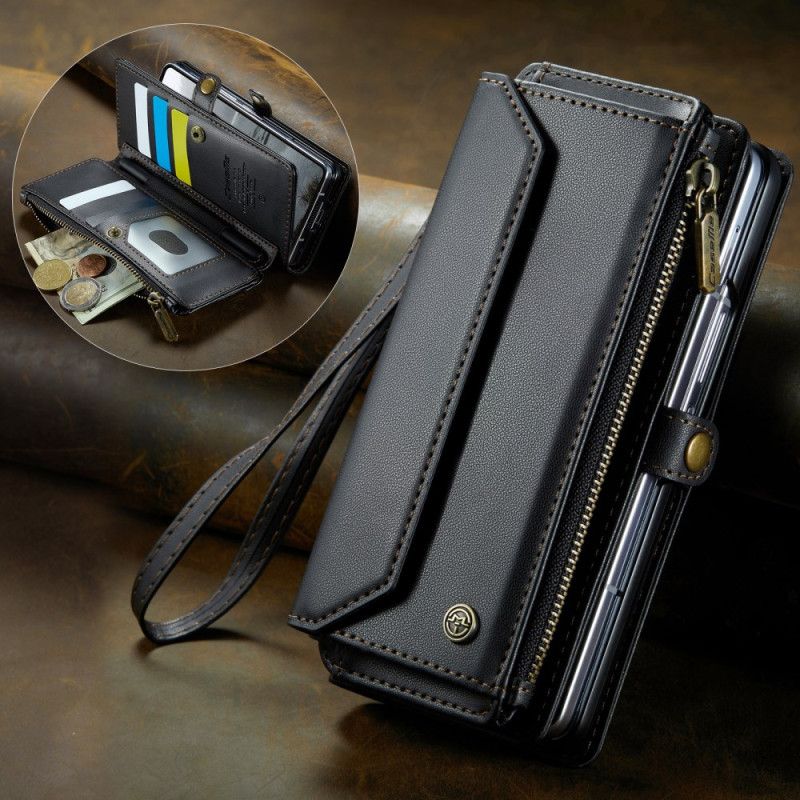 Leren Hoesje Samsung Galaxy Z Fold 7 Caseme Portemonnee Bescherming Hoesje