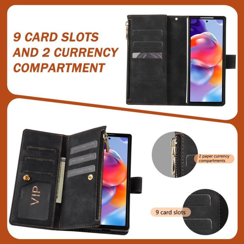 Leren Hoesje Samsung Galaxy Z Fold 7 Tweekleurige Portemonnee Bescherming Hoesje