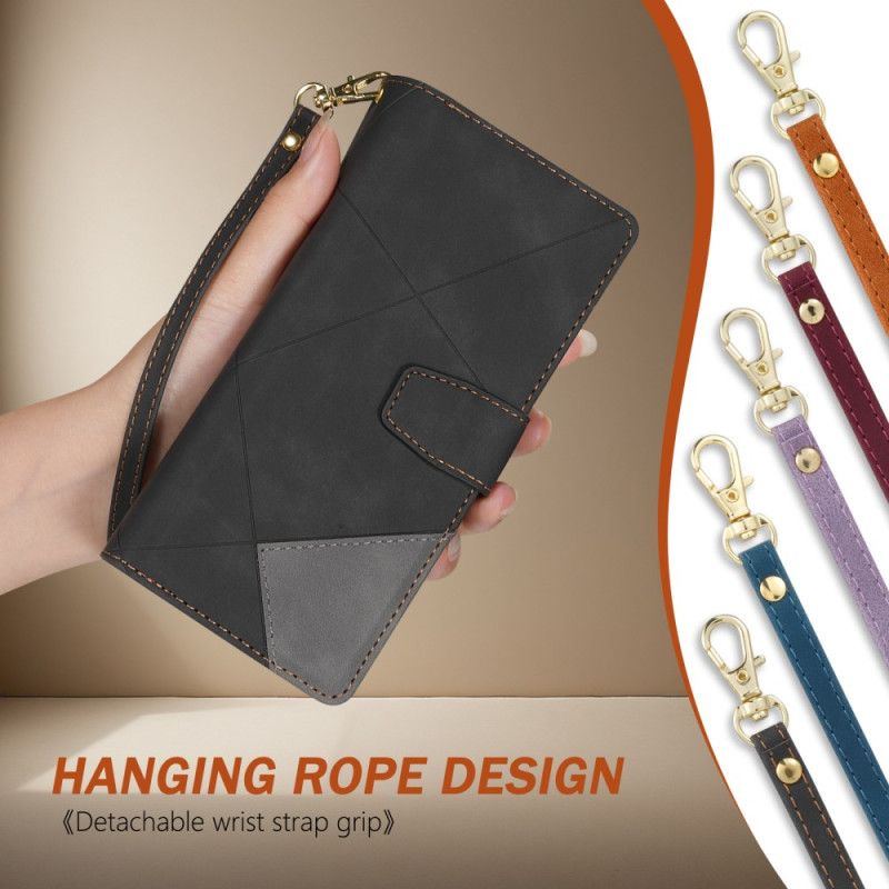 Leren Hoesje Samsung Galaxy Z Fold 7 Tweekleurige Portemonnee Bescherming Hoesje