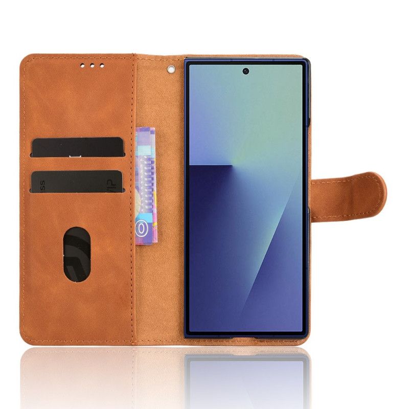 Leren Hoesje Voor Samsung Galaxy Z Fold 7 Suède-look