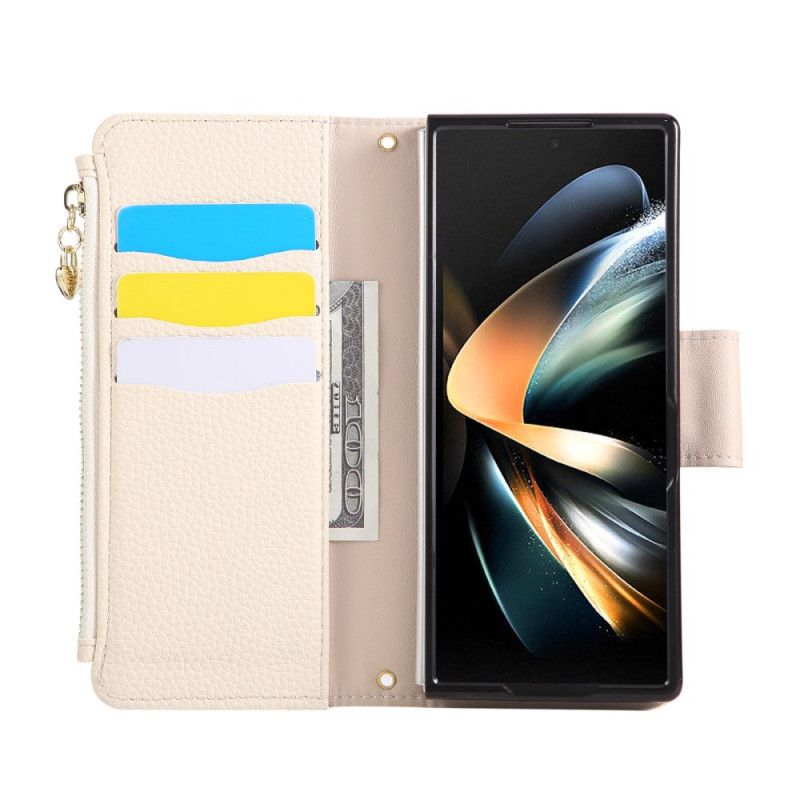 Leren Hoesje Voor Samsung Galaxy Z Fold 7 Vintage Design