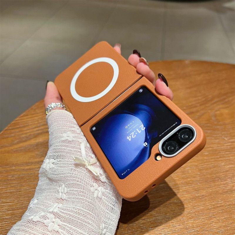 Case Hoesje Samsung Galaxy Z Flip 7 Fe Telefoonhoesje Lederlook