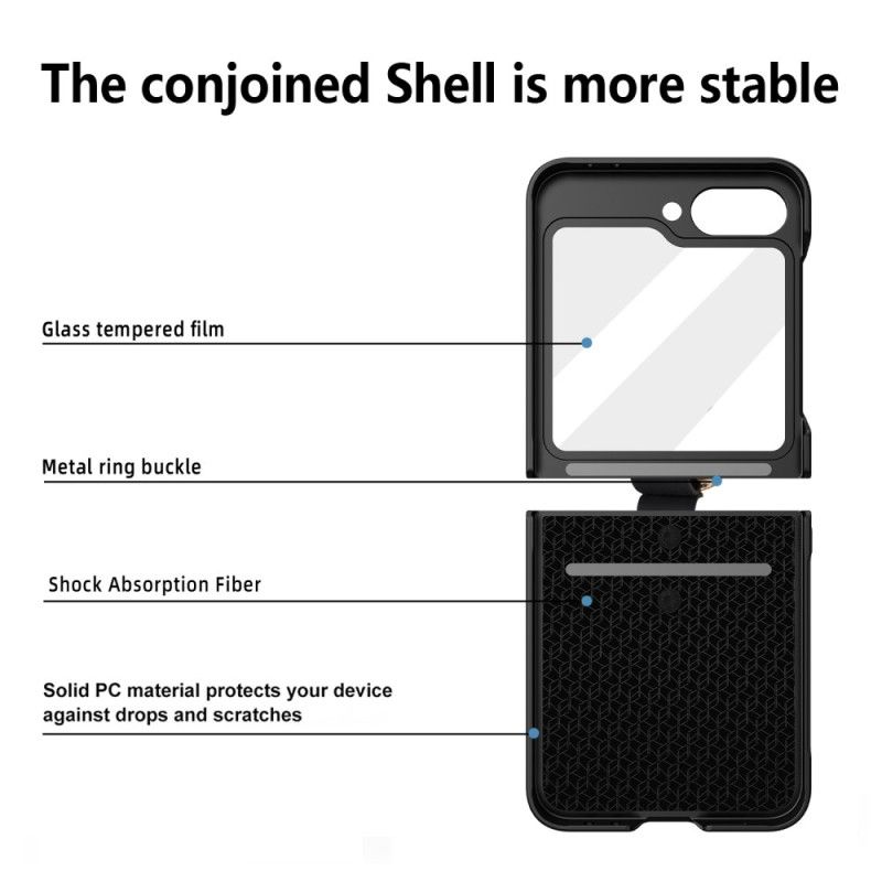 Case Hoesje Samsung Galaxy Z Flip 7 Fe Telefoonhoesje Ringhouder En Beschermfolie