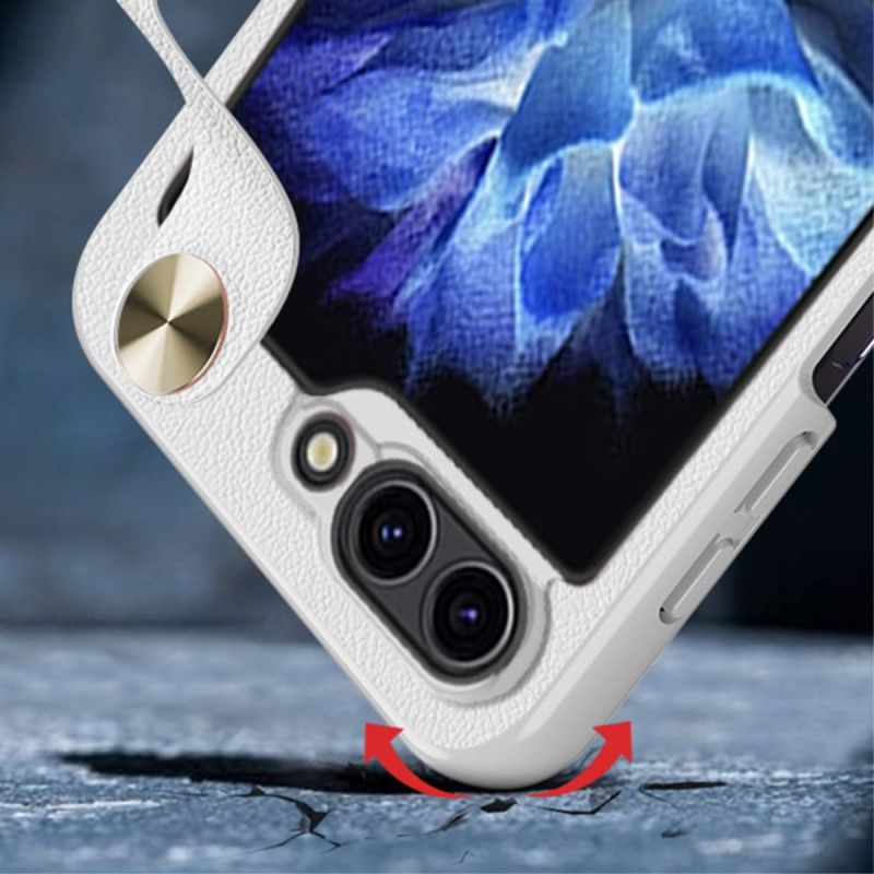 Case Hoesje Samsung Galaxy Z Flip 7 Fe Telefoonhoesje Ultradunne Gkk-leren Band
