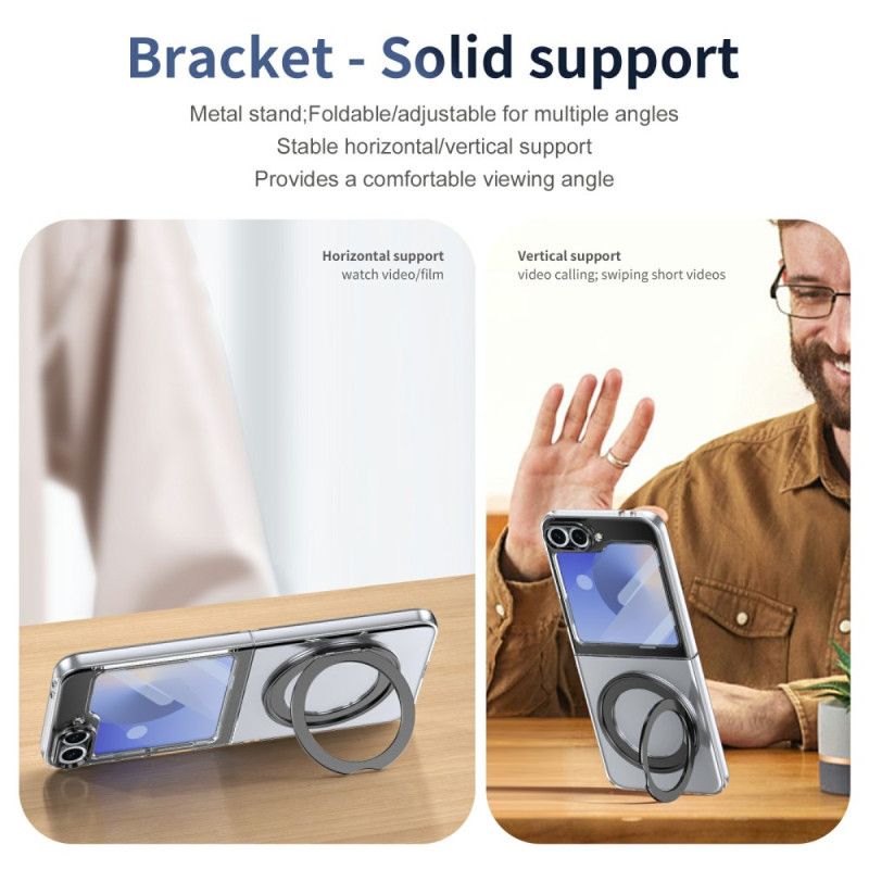 Cover Hoesje Samsung Galaxy Z Flip 7 Fe Telefoonhoesje Magnetische Standaard En Hd-schermbeschermer