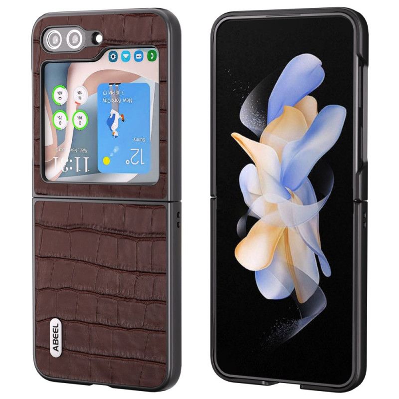 Cover Hoesje Samsung Galaxy Z Flip 7 Fe Telefoonhoesje Premium Krokodillenleerstructuur