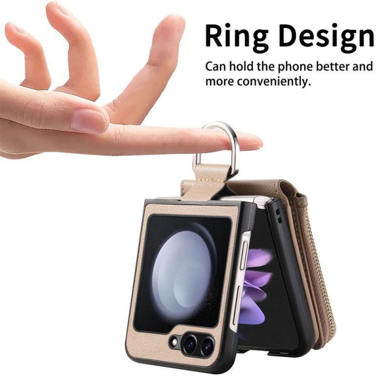 Cover Hoesje Samsung Galaxy Z Flip 7 Fe Telefoonhoesje Vak Met Rits En Ringhouder