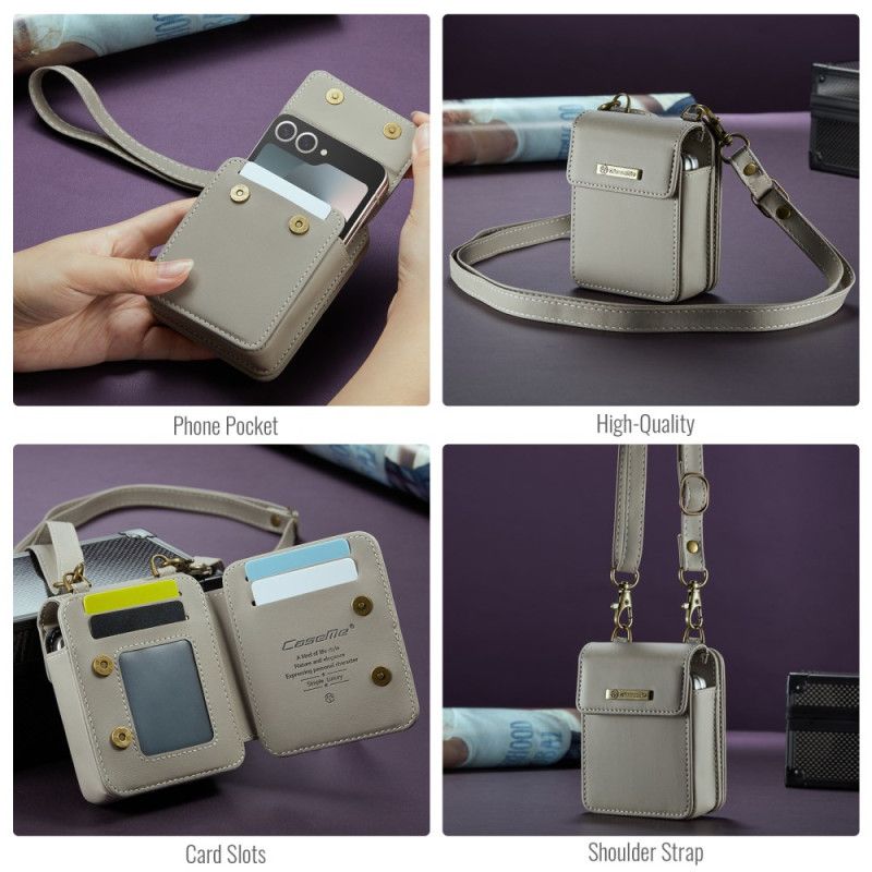 Hoesje Case Samsung Galaxy Z Flip 7 Fe Telefoonhoesje Rfid-portemonnee Met Schouderband