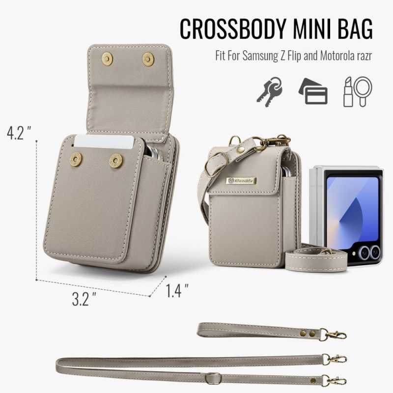 Hoesje Case Samsung Galaxy Z Flip 7 Fe Telefoonhoesje Rfid-portemonnee Met Schouderband