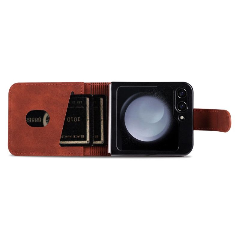 Hoesje Samsung Galaxy Z Flip 7 Fe Azns Kunstleren Kaarthouder Bescherming Hoesje