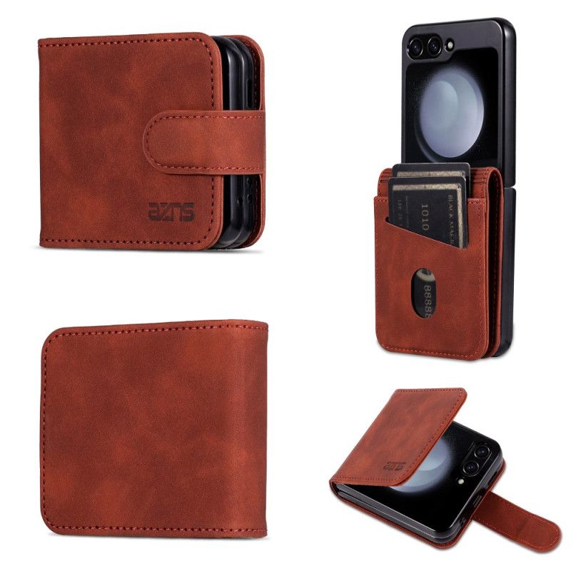 Hoesje Samsung Galaxy Z Flip 7 Fe Azns Kunstleren Kaarthouder Bescherming Hoesje