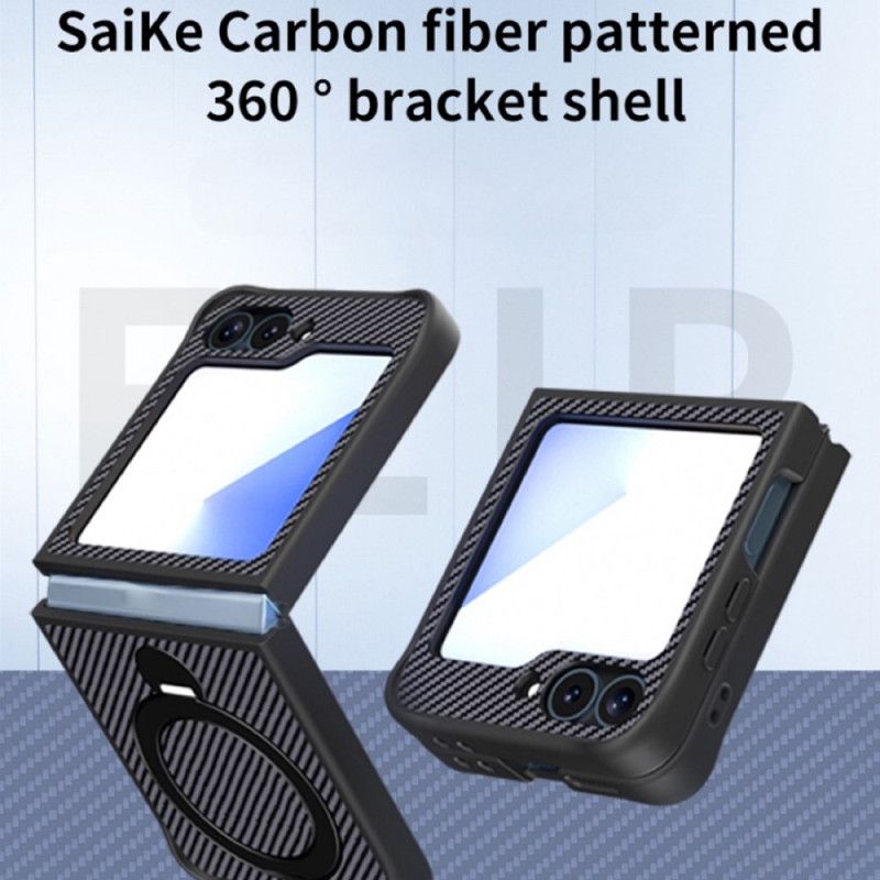 Hoesje Samsung Galaxy Z Flip 7 Fe Carbonvezeldesign Met Magnetische Standaard