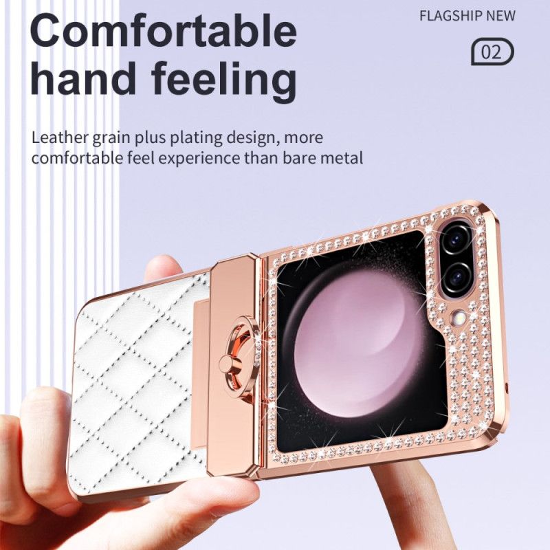 Hoesje Samsung Galaxy Z Flip 7 Fe Decoratie Met Strass-steentjes Bescherming Hoesje