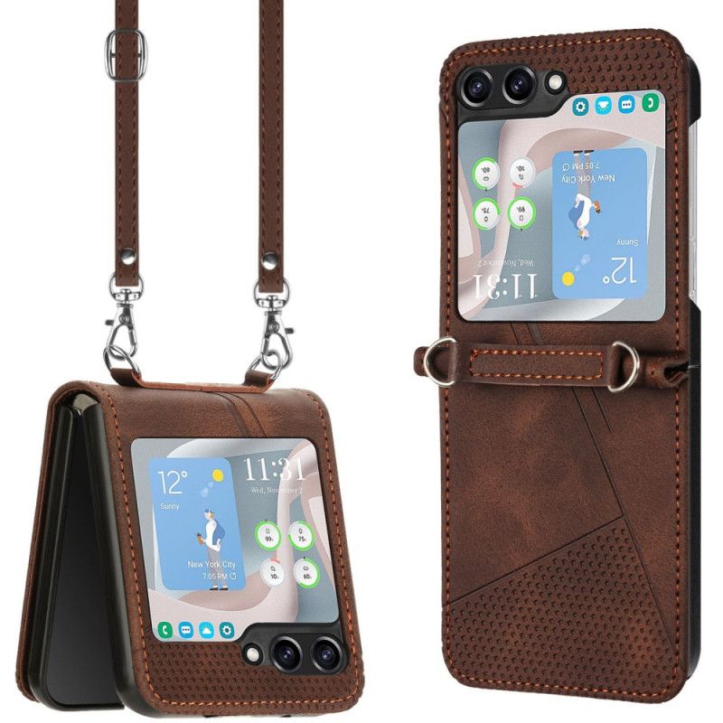 Hoesje Samsung Galaxy Z Flip 7 Fe Geometrisch Met Schouderband Bescherming Hoesje