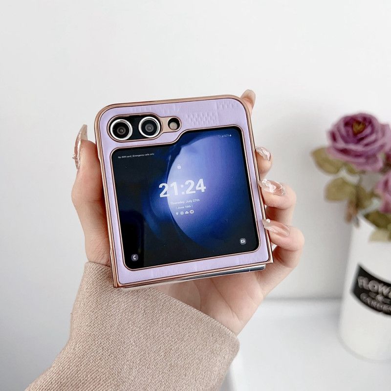 Hoesje Samsung Galaxy Z Flip 7 Fe Gewatteerde Randen Met Metaaleffect