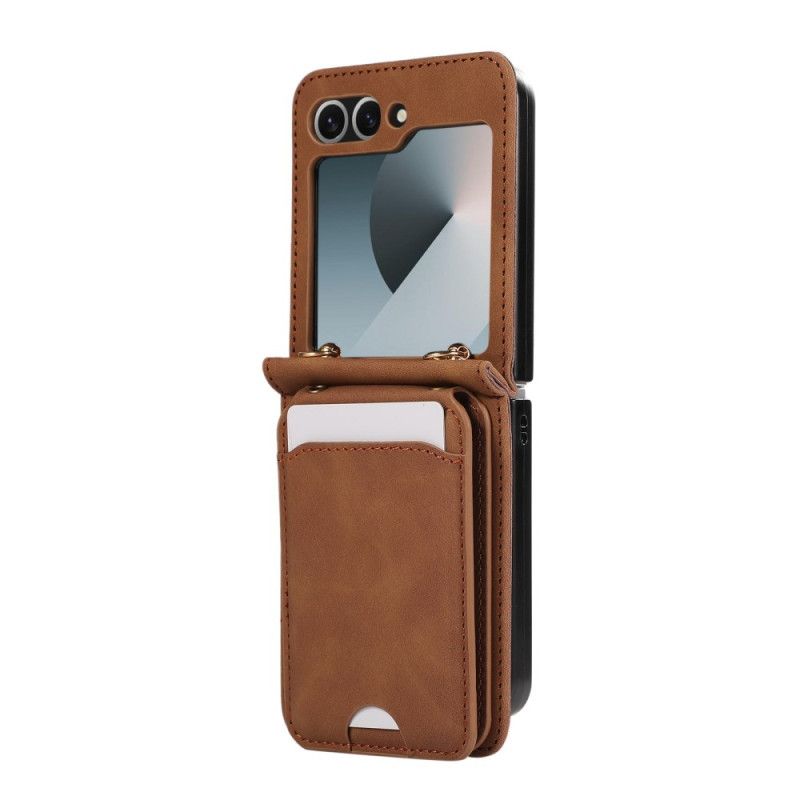 Hoesje Samsung Galaxy Z Flip 7 Fe Kaarthouder En Schouderband Bescherming Hoesje