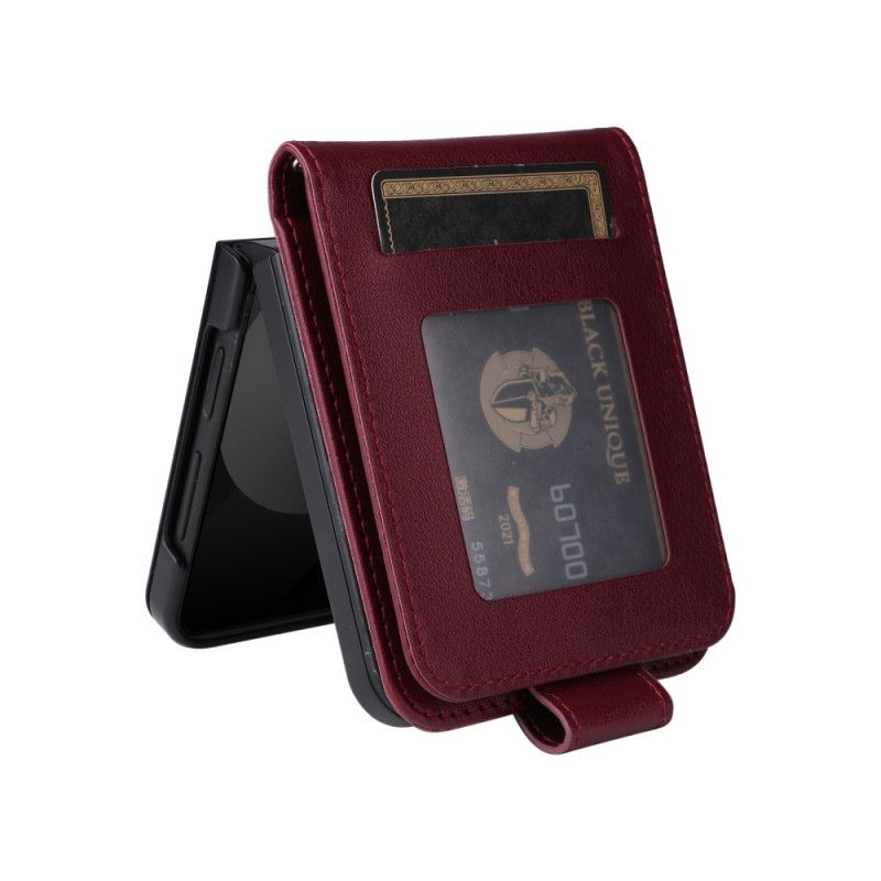 Hoesje Samsung Galaxy Z Flip 7 Fe Kaarthouder Met Leerlook