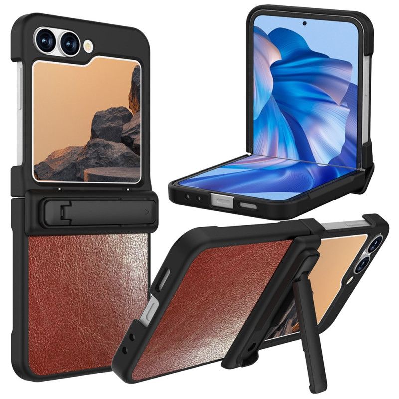 Hoesje Samsung Galaxy Z Flip 7 Fe Lederlook Met Standaard