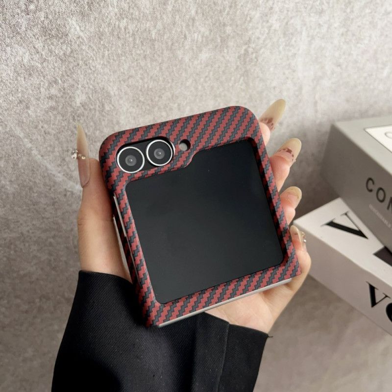 Hoesje Samsung Galaxy Z Flip 7 Fe Magnetische Koolstofvezeltextuur Bescherming Hoesje