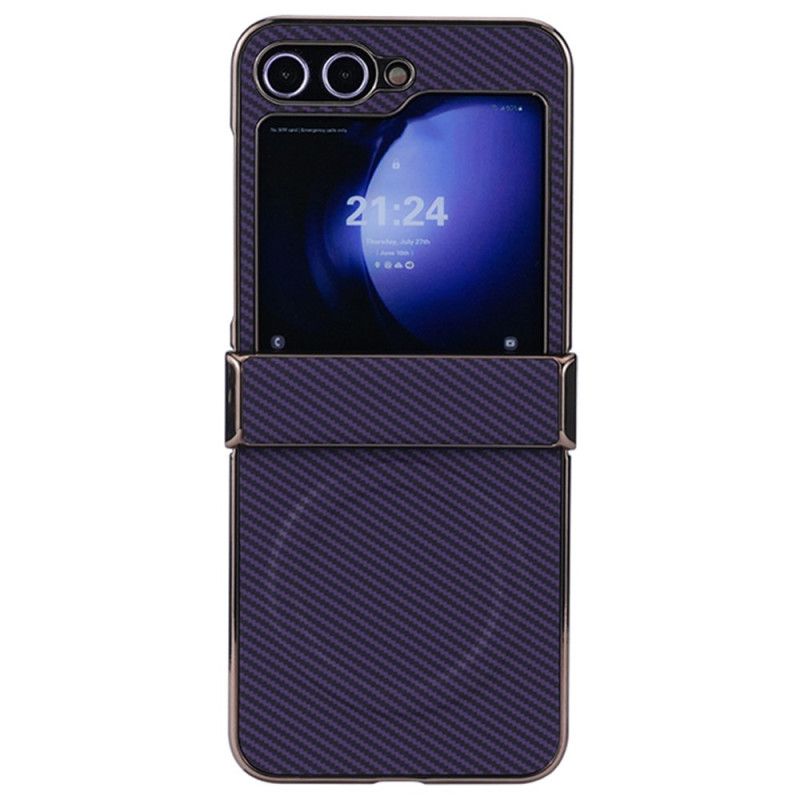 Hoesje Samsung Galaxy Z Flip 7 Fe Magnetische Koolstofvezeltextuur Bescherming Hoesje