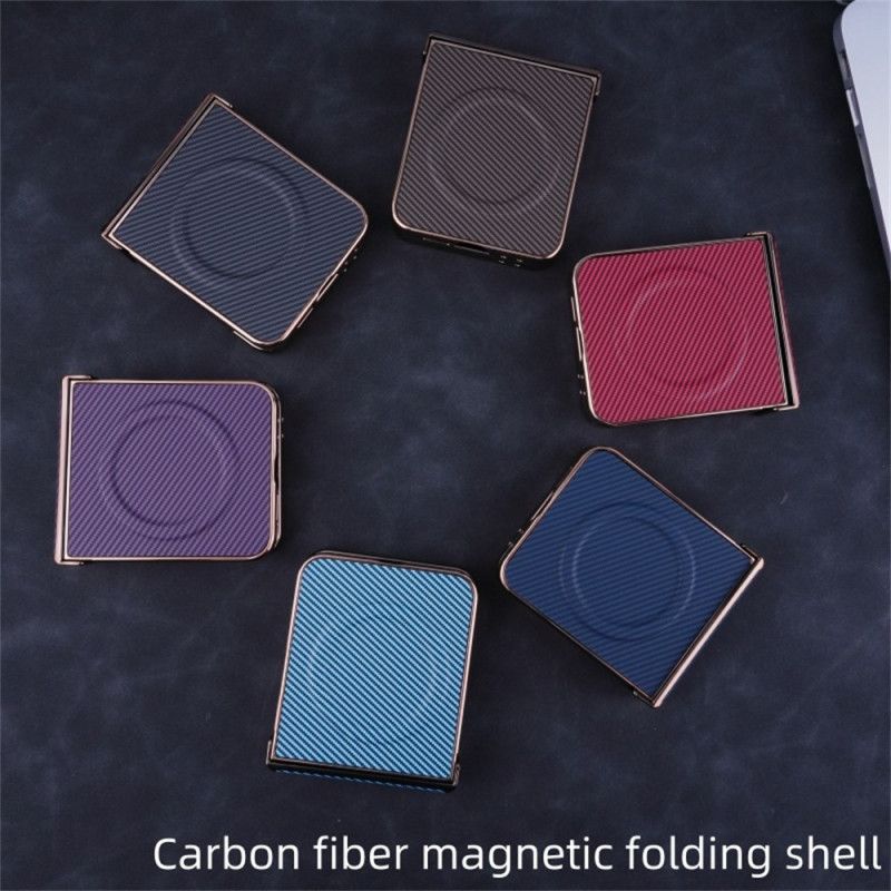 Hoesje Samsung Galaxy Z Flip 7 Fe Magnetische Koolstofvezeltextuur Bescherming Hoesje