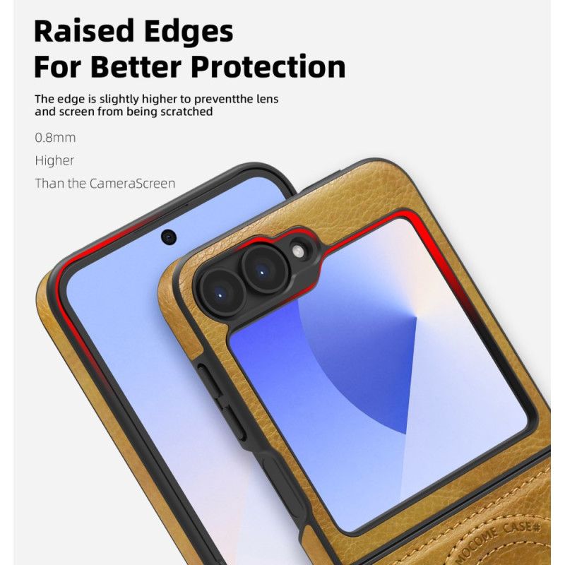 Hoesje Samsung Galaxy Z Flip 7 Fe Magsafe-compatibele Standaard Met Lederlook