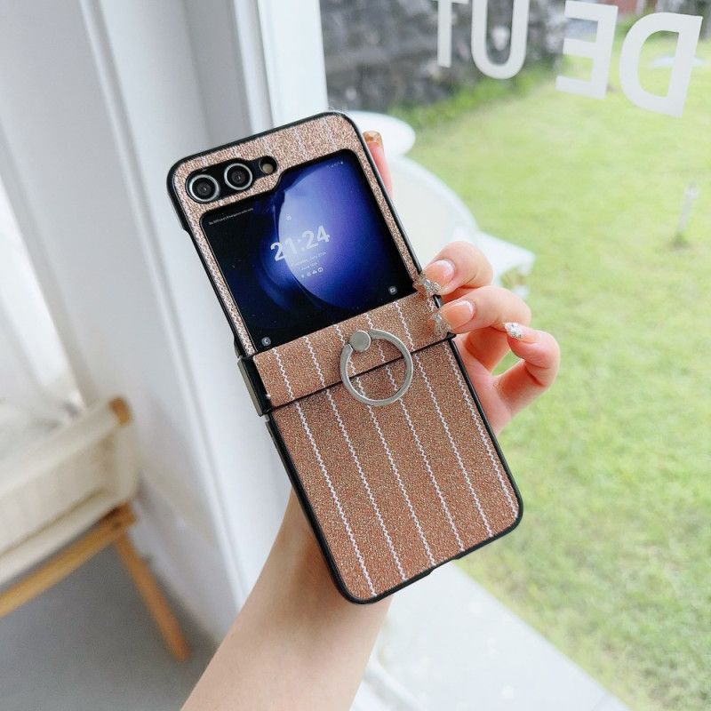 Hoesje Samsung Galaxy Z Flip 7 Fe Ring Met Streepjesdesign