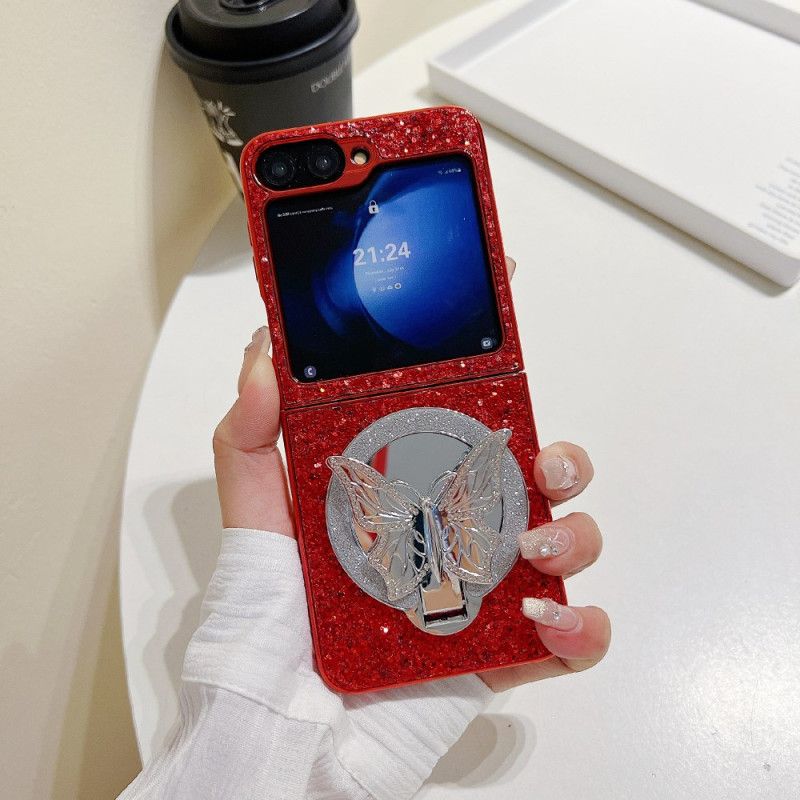 Hoesje Samsung Galaxy Z Flip 7 Fe Strijksteen Vlinderstandaard