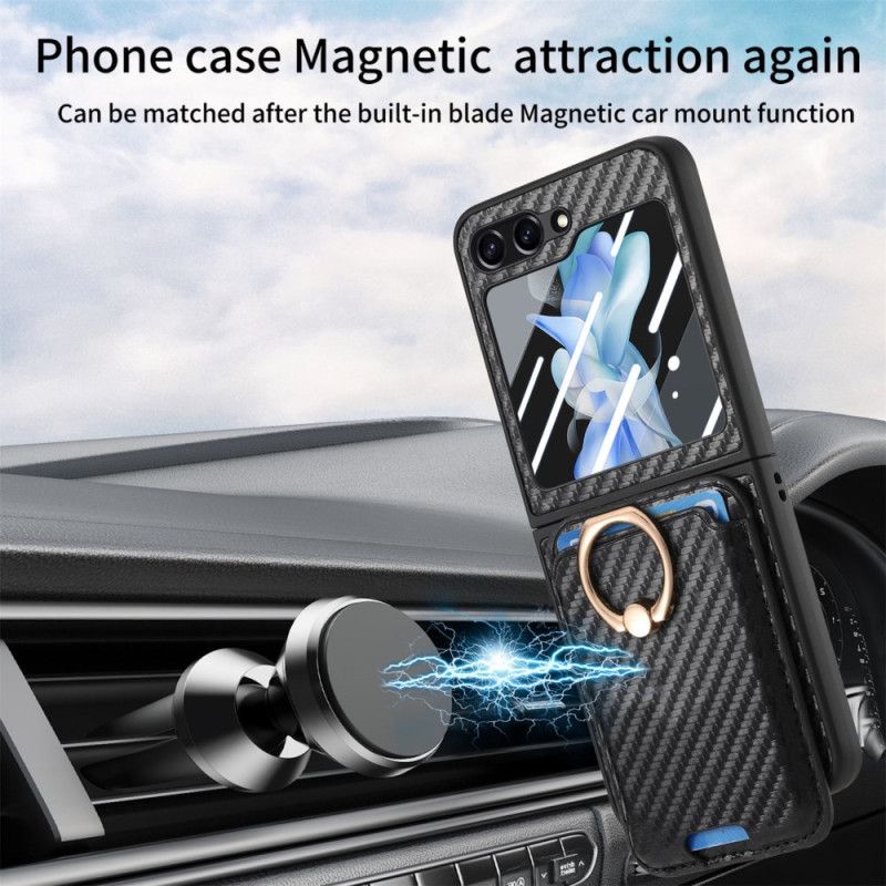 Hoesje Voor Samsung Galaxy Z Flip 7 Fe Kaarthouder Van Koolstofvezel