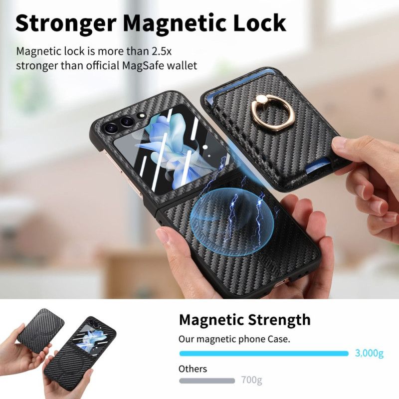 Hoesje Voor Samsung Galaxy Z Flip 7 Fe Kaarthouder Van Koolstofvezel