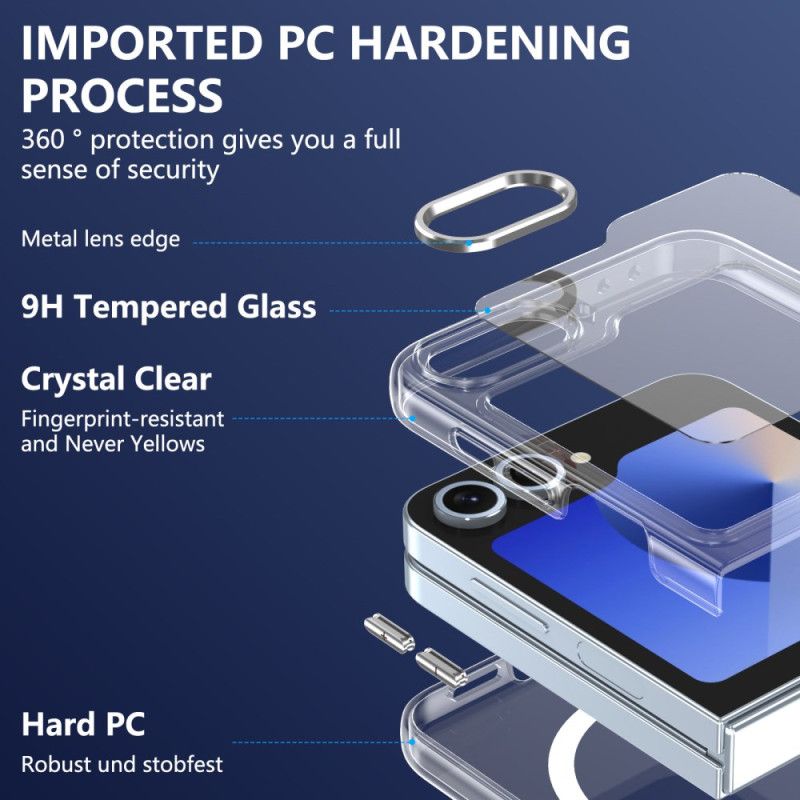 Hoesje Voor Samsung Galaxy Z Flip 7 Fe Magsafe-compatibel Doorschijnend Met Schermbeschermer