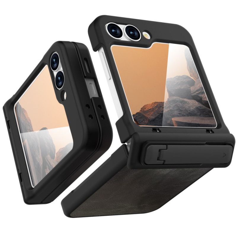 Hoesje Voor Samsung Galaxy Z Flip 7 Fe Standaard Met Vintage Lederlook