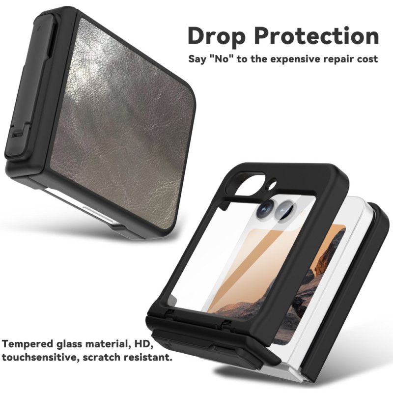 Hoesje Voor Samsung Galaxy Z Flip 7 Fe Standaard Met Vintage Lederlook