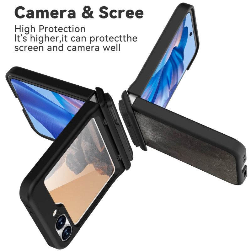 Hoesje Voor Samsung Galaxy Z Flip 7 Fe Standaard Met Vintage Lederlook