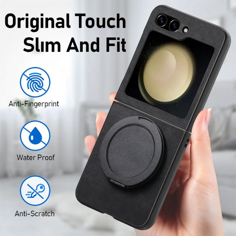 Hoesje Voor Samsung Galaxy Z Flip 7 Fe Suède-effect Met Draaibare Standaard