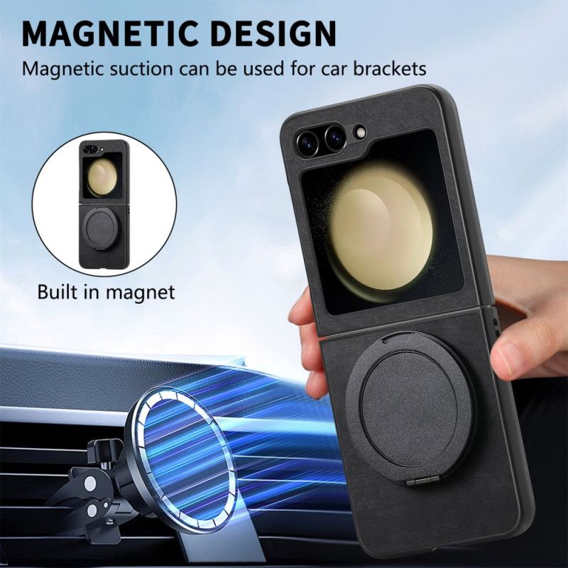 Hoesje Voor Samsung Galaxy Z Flip 7 Fe Suède-effect Met Draaibare Standaard