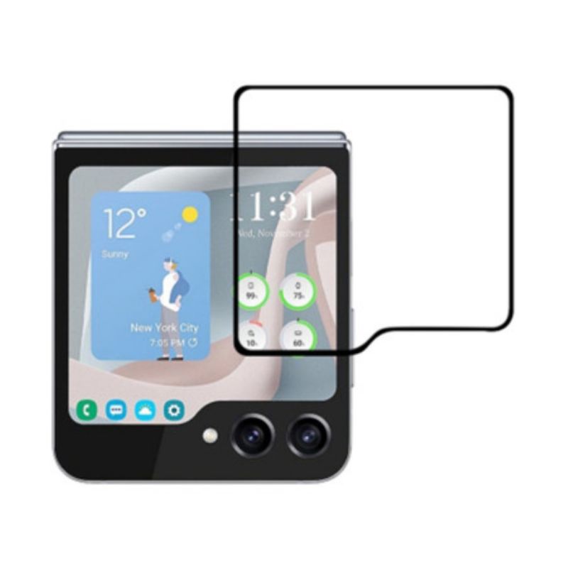 Schermbeschermer Van Gehard Glas Voor Samsung Galaxy Z Flip 7 Fe / Z Flip 6. Zwarte Randen