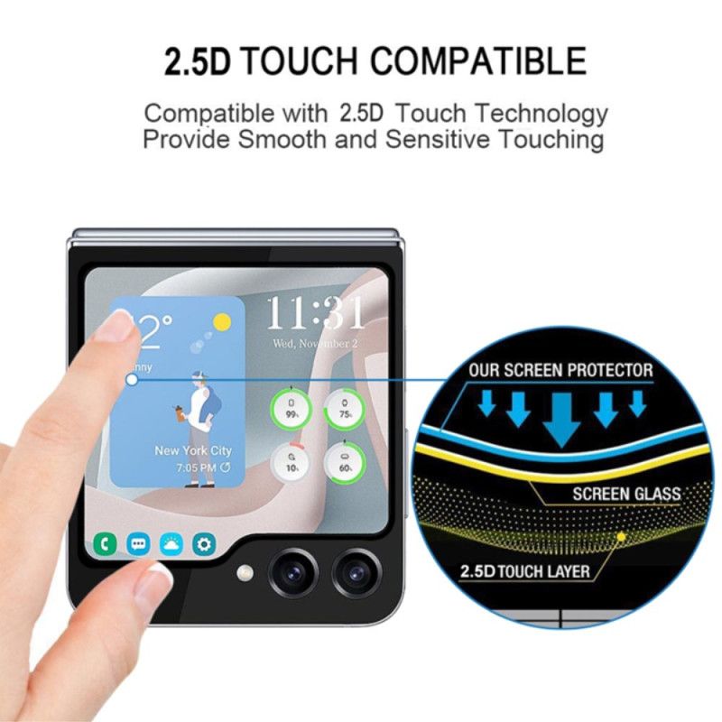 Schermbeschermer Van Gehard Glas Voor Samsung Galaxy Z Flip 7 Fe / Z Flip 6. Zwarte Randen