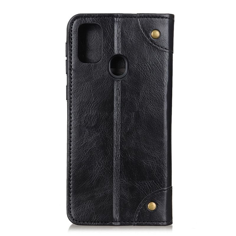 Folio-hoesje Honor 9X Lite Rood Zwart Telefoonhoesje Vintage Splitleren Klinknagels