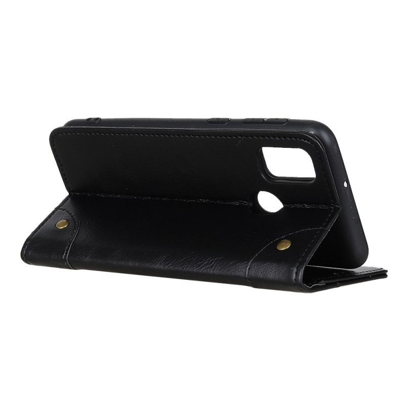 Folio-hoesje Honor 9X Lite Rood Zwart Telefoonhoesje Vintage Splitleren Klinknagels