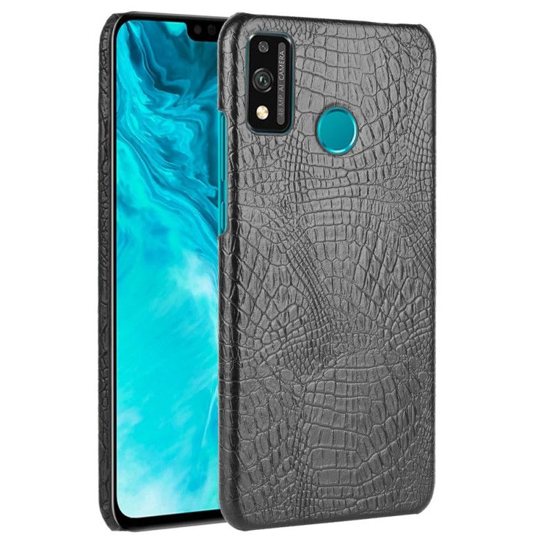 Hoesje Honor 9X Lite Wit Zwart Krokodillenhuidstijl