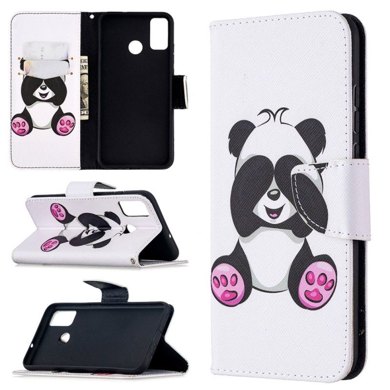 Leren Hoesje voor Honor 9X Lite Leuke Panda