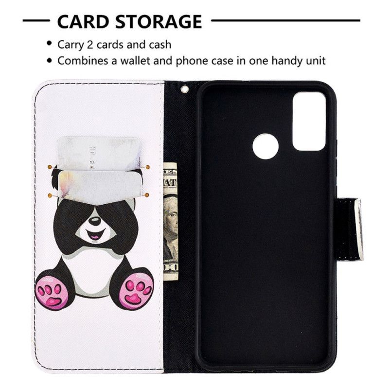 Leren Hoesje voor Honor 9X Lite Leuke Panda