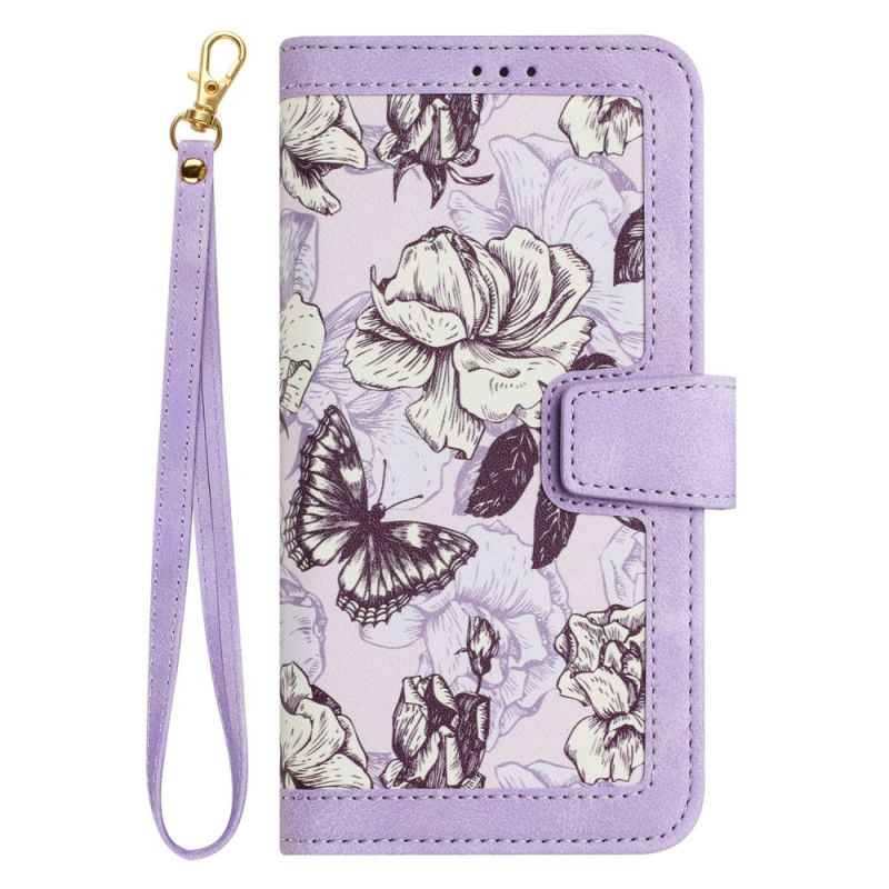 Bescherming Hoesje Oppo Reno 14f 5g Bloemen Met Koord