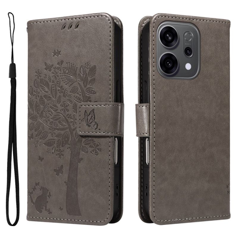 Flip Case Leren Oppo Reno 14f 5g Boom En Kat
