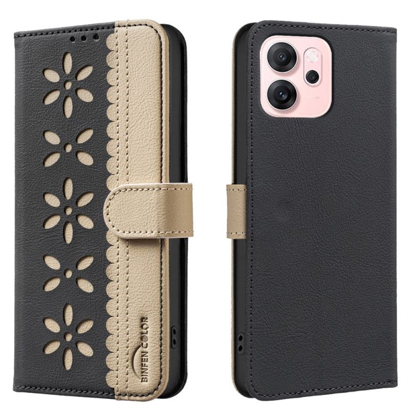 Folio-hoesje Oppo Reno 14f 5g Telefoonhoesje Bloemenprint (binfen-kleur)