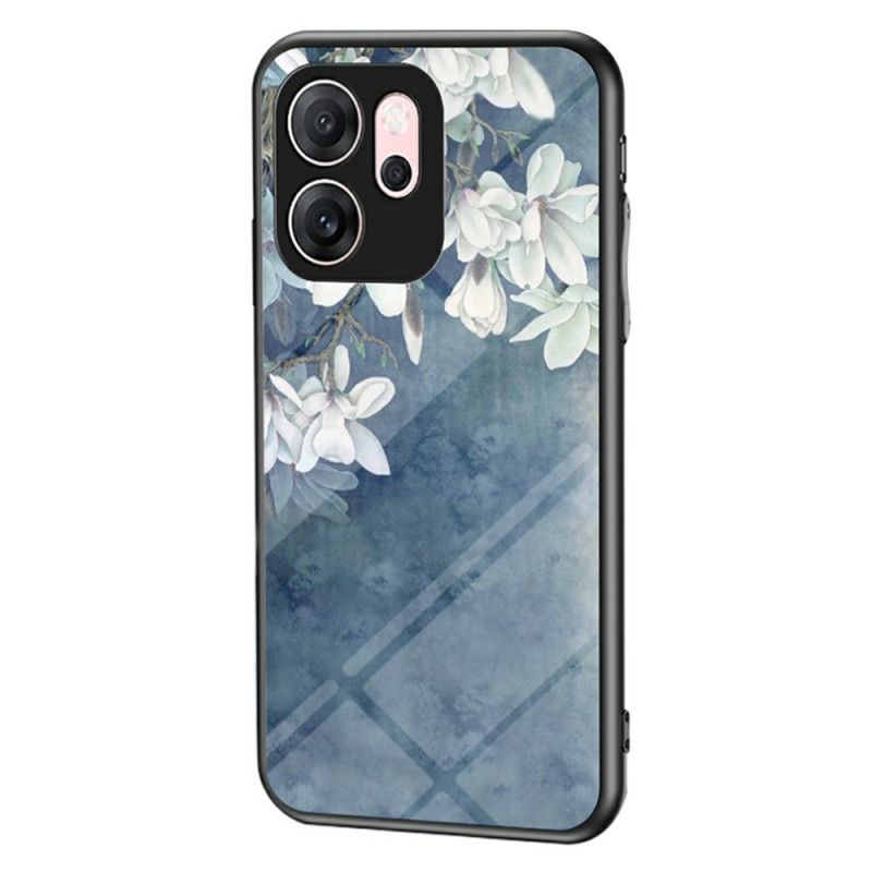 Hoesje Oppo Reno 14f 5g Bloemenpatroon Gehard Glas
